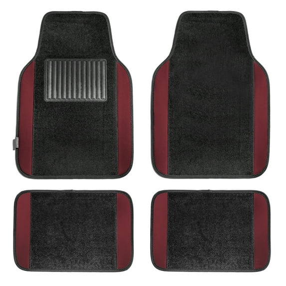 FH Group Carpet Floor Mats for Car, SUV, Van Universal Fit w/ Free Gift - Full Set F14407Burgundy