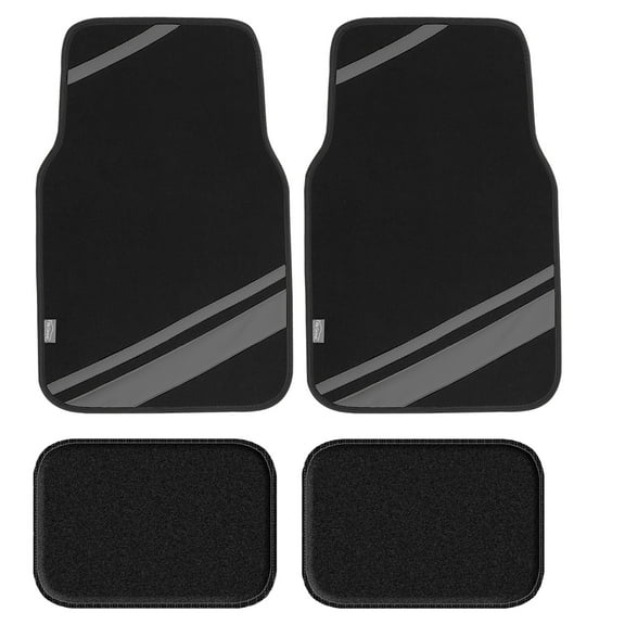 FH Group Universal Fit Stripes Carpet Car Floor Mats for SUV Van Truck, Full Set