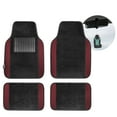 thumbnail image 1 of FH Group Carpet Non Slip Burgundy Car Floor Mats, Universal Fit 4pc Full Set with Air Freshener, 1 of 6