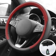 FH Group Chic Microfiber Leather Steering Wheel Cover Fits 14.5 - 15.5 w/ Gift