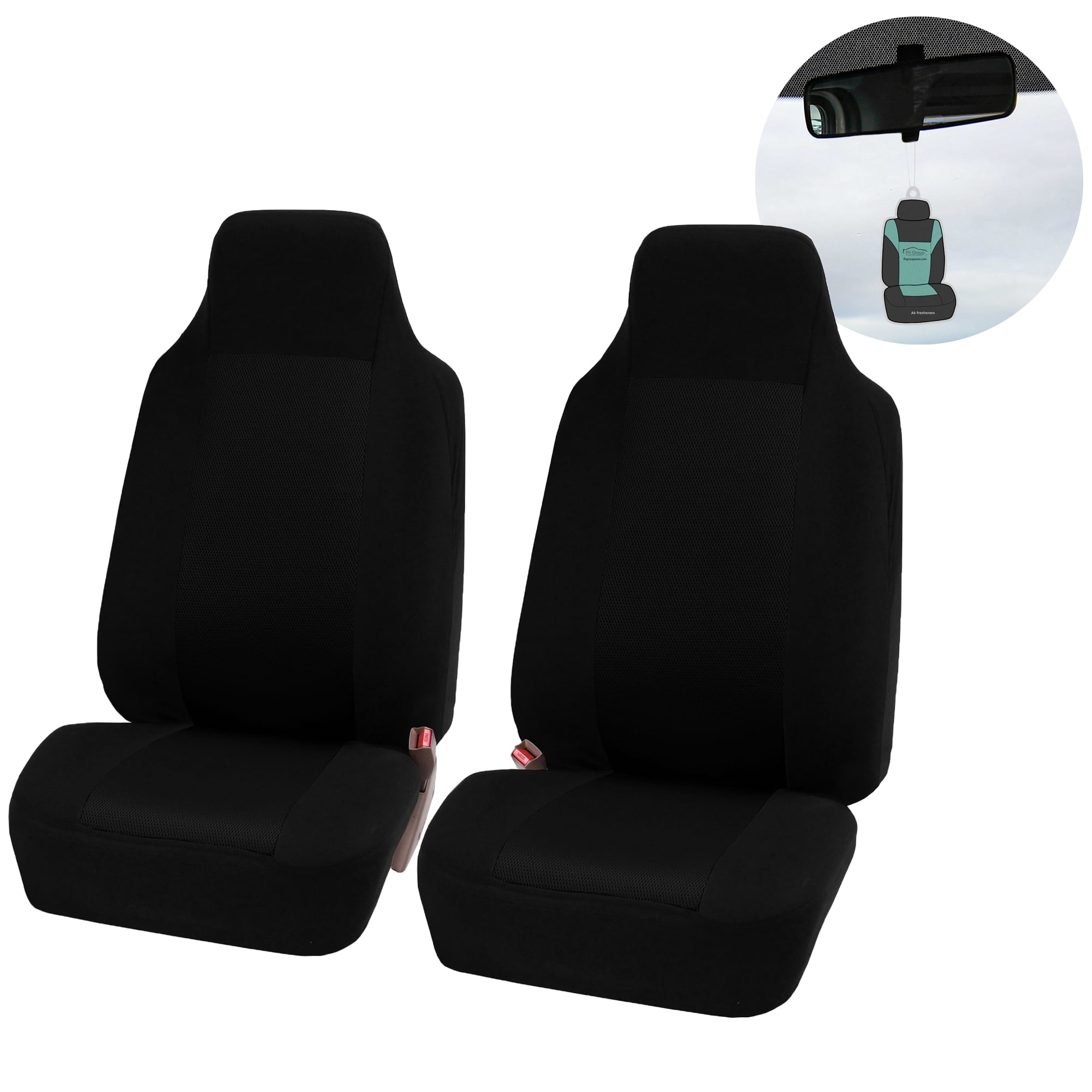 Universal Fit Black Polyester Car Seat Covers Front Set