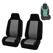 FH Group Classic Cloth Car Seat Cover, Universal Gray Front Set Seat Cover with Air Freshener