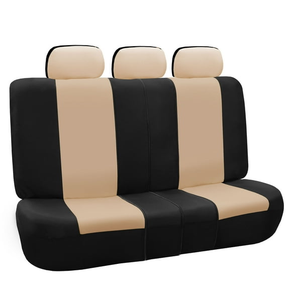 FH Group Classic Khaki Universal Seat Covers Fit For Car Truck SUV Van - Rear Bench