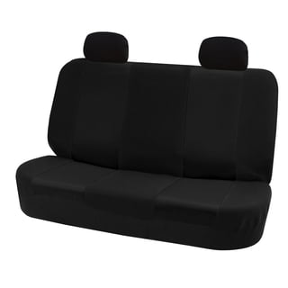 FH Group Classic Two Tone Universal Fit Cloth Seat Cover For Car Truck SUV Van - Rear Bench Black FB102012BLACK