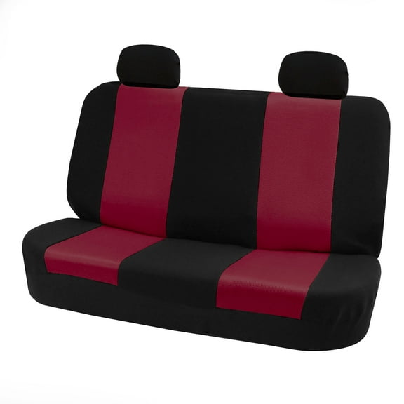 FH Group Classic Two Tone Universal Fit Cloth Seat Cover For Car Truck SUV Van - Rear Bench Burgundy FB102012BURGUNDY