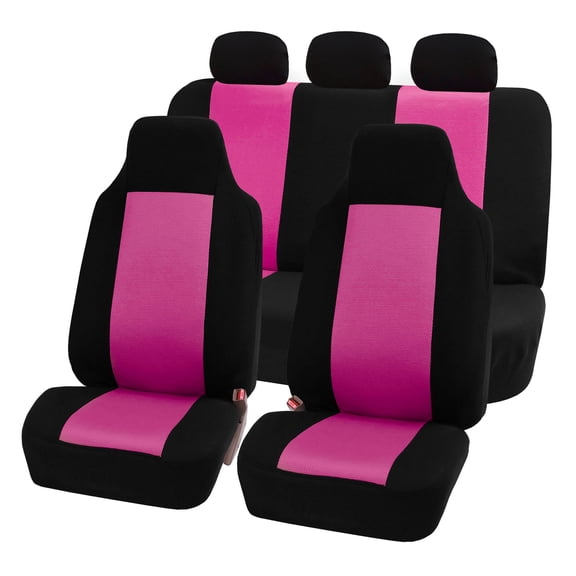 FH Group Classic Two Tone Universal Seat Covers Fit For Car Truck SUV Van - Full Set