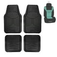 thumbnail image 1 of FH Group Climaproof Rubber Black Car Floor Mats, Universal Fit 4pc Full Set with Air Freshener, 1 of 8