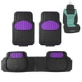 thumbnail image 1 of FH Group Climaproof Rubber Purple Car Floor Mats, Universal Fit 3pc Full Set with Air Freshener, 1 of 8
