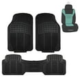 thumbnail image 1 of FH Group Climaproof Vinyl Black Car Floor Mats, Universal Fit 3pc Full Set with Air Freshener, 1 of 9