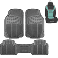 thumbnail image 1 of FH Group Climaproof Vinyl Gray Car Floor Mats, Universal Fit 3pc Full Set with Air Freshener, 1 of 9