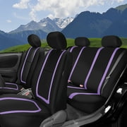 FH Group Cloth Car Seat Covers - Universal Fit Automotive Seat Covers, Solid Back Seat Cover - Full Set