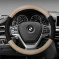 thumbnail image 1 of FH Group Cloth Car Steering Wheel Cover for Sedan, SUV, Van, Fits 14.5" - 15.5" - Beige/Black, 1 of 4