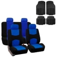 thumbnail image 1 of FH Group Universal Fit Cloth Car Seat Covers for SUV Truck Van, Solid Bench w/ Black Floor Mats, 1 of 9