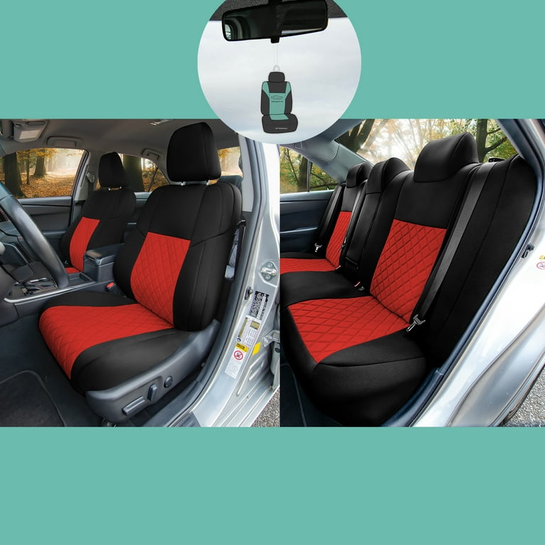 FH Group Custom Fit Car Seat Cover for 2012 2017 Toyota Camry Red Full Set Neoprene Seat Covers with Air Freshener Walmart