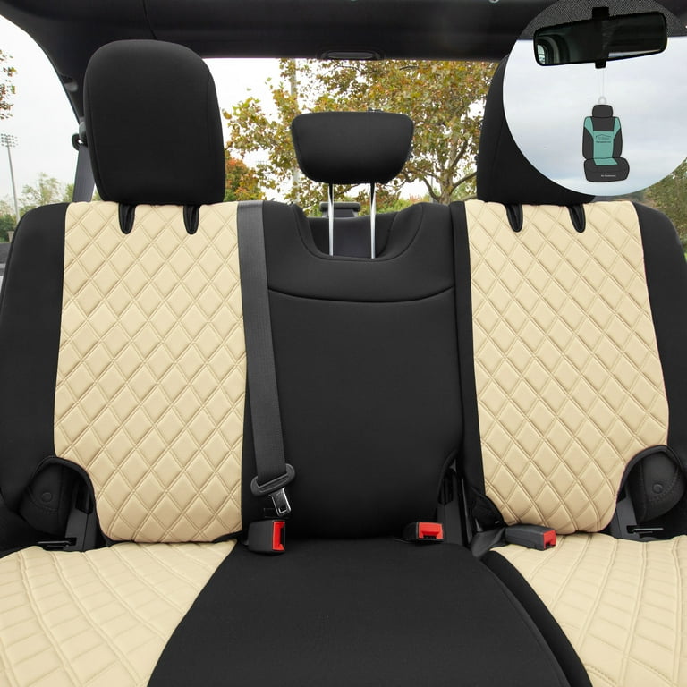 FH Group Custom Fit Car Seat Cover for 2018 2023 Jeep Wrangler JL Beige Rear Set Neoprene Seat Covers with Air Freshener Walmart