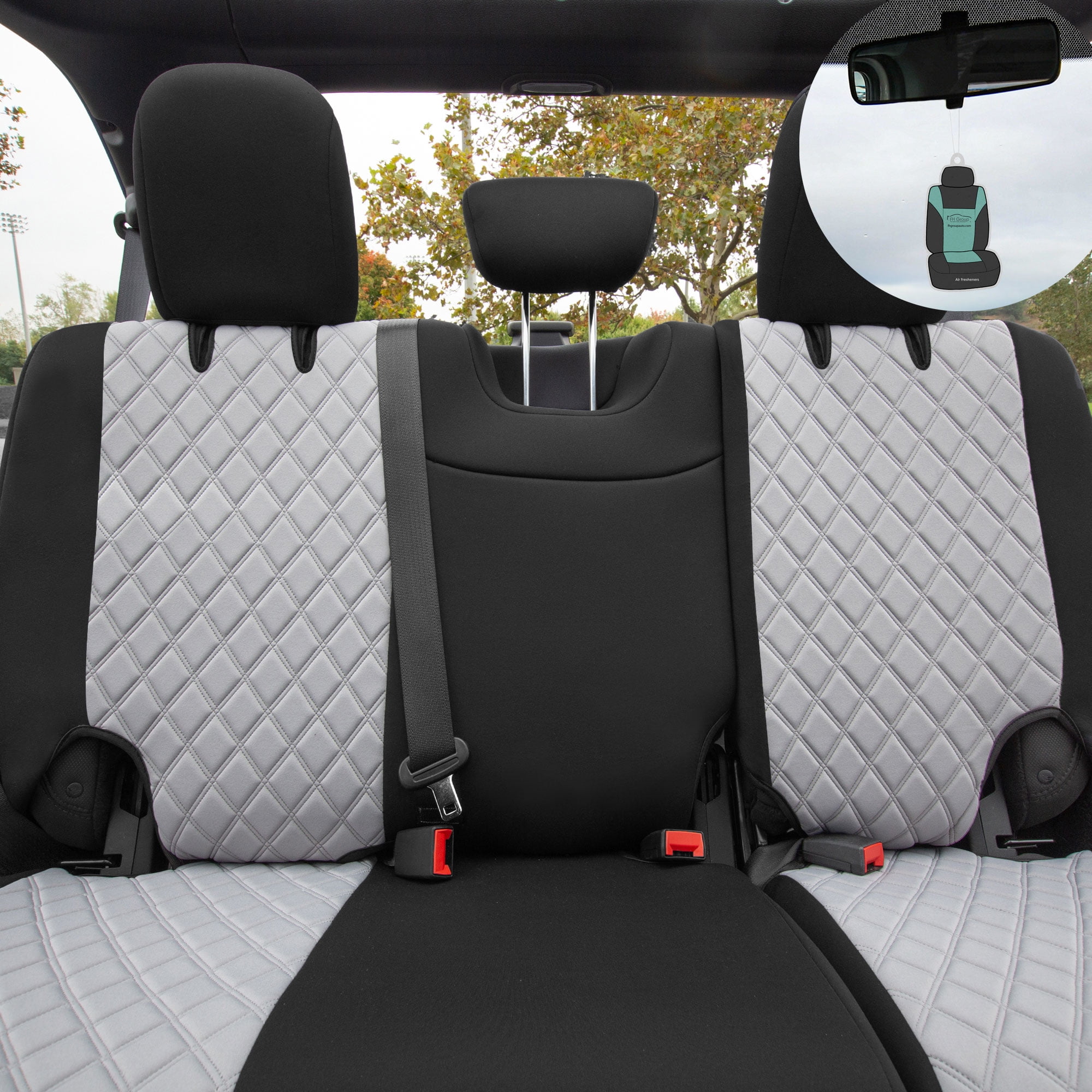 FH Group Custom Fit Car Seat Cover for 2018 2023 Jeep Wrangler JL Beige Rear Set Neoprene Seat Covers with Air Freshener Walmart