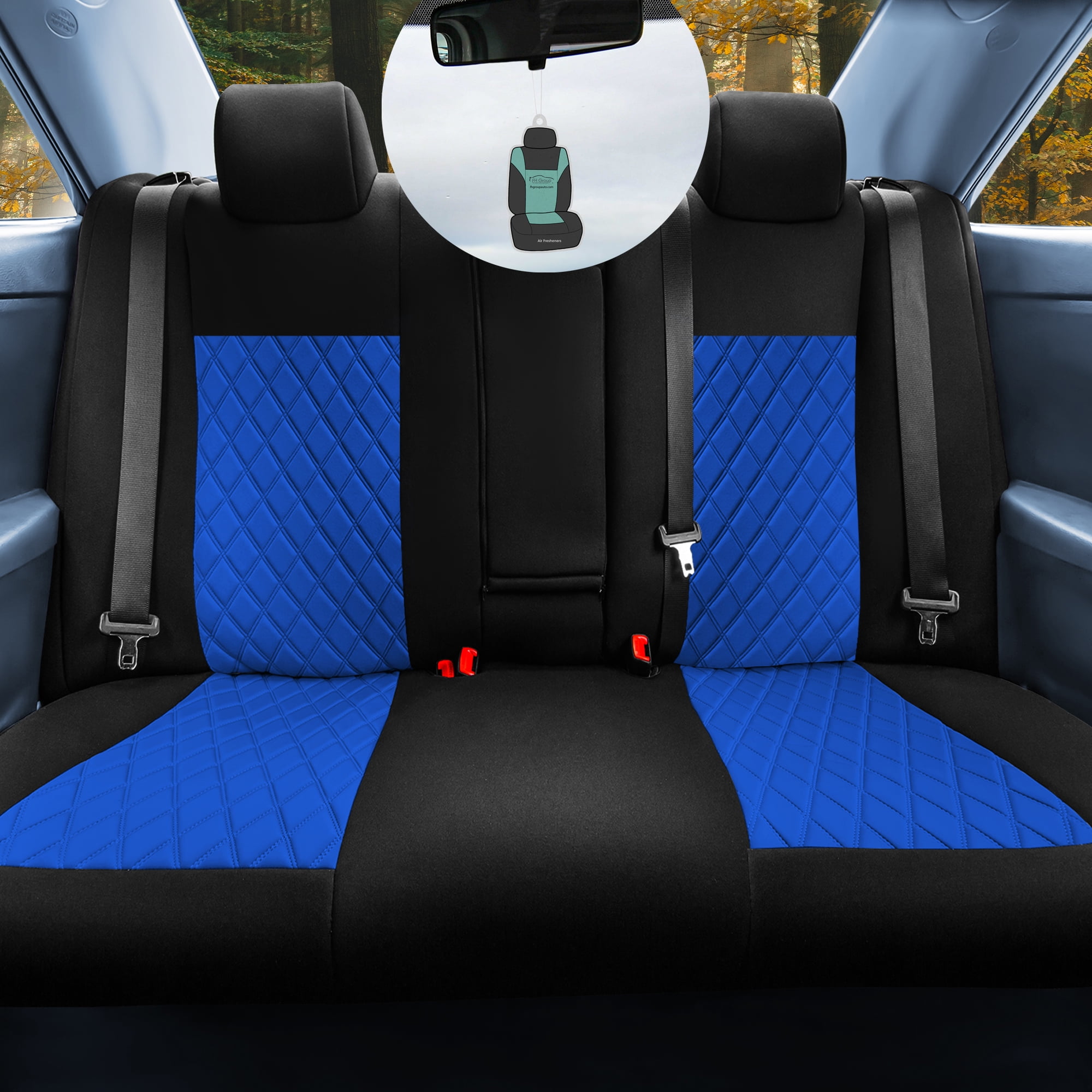 FH Group Custom Fit Neoprene Car Seat Cover for 2012 2017 Toyota Camry Blue Rear Set Seat Cover with Air Freshener Walmart
