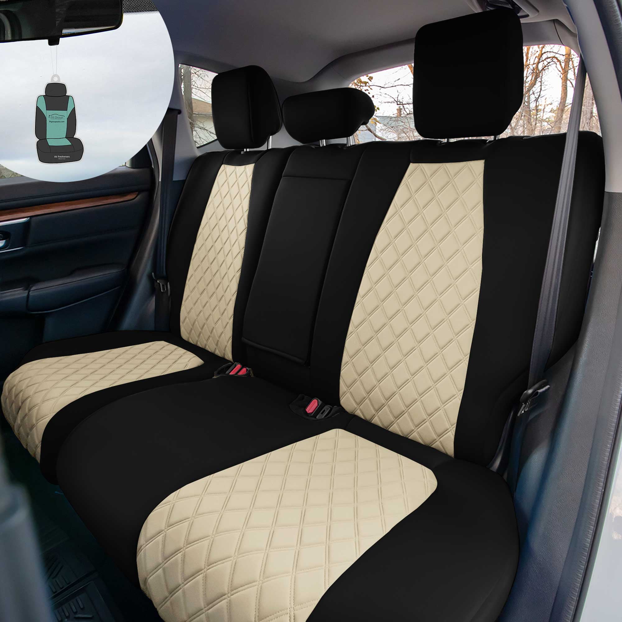 FH Group Custom Fit Neoprene Car Seat Cover for 2017 2022 Honda CR V Beige Rear Set Seat Covers with Air Freshener Walmart