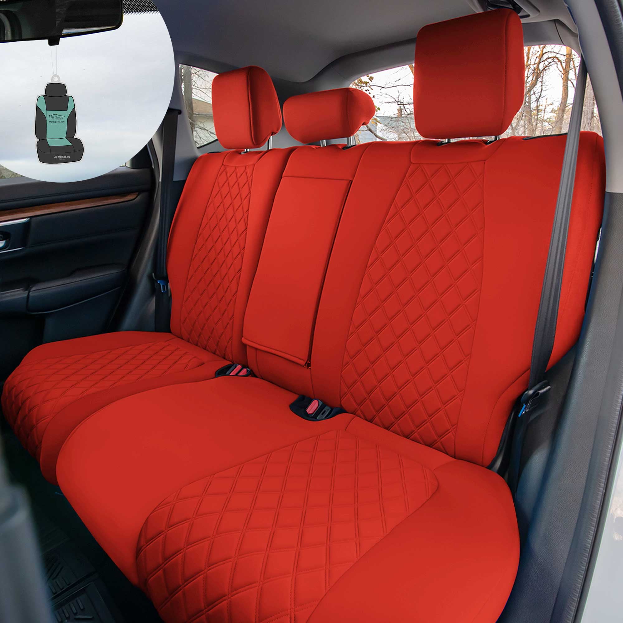 Cover Fit for Rear Freshener Covers Solid Air Seat Custom Group 2017-2022 Seat Honda Neoprene CR-V, Set with FH Red Car