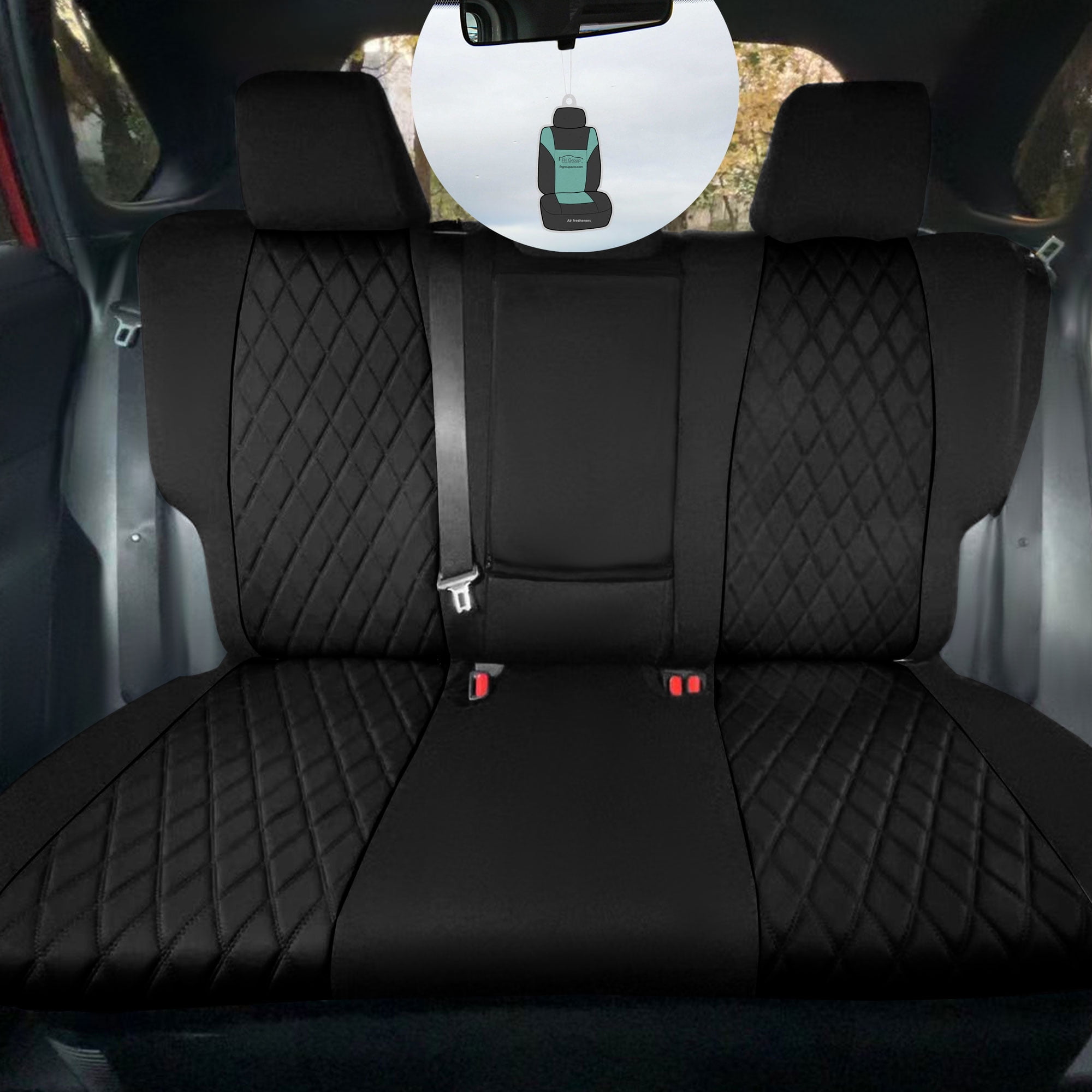 FH Group Custom Fit Neoprene Car Seat Cover for 2019-2024 Toyota Rav 4  Limited, Black Rear Set Seat Cover with Air Freshener