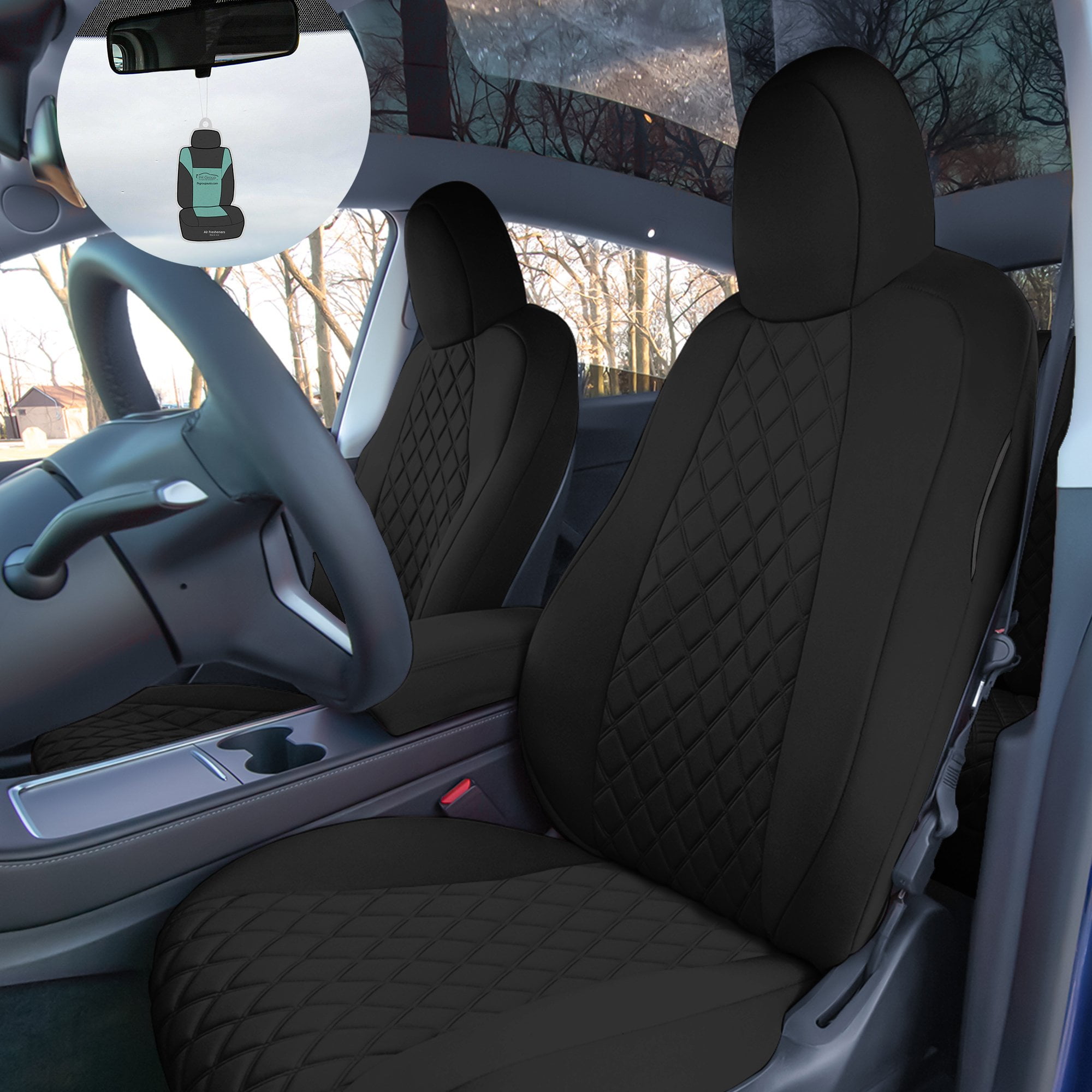 Seat covers fit for TESLA MODEL X (2015+) Ekoleather/Alcantara