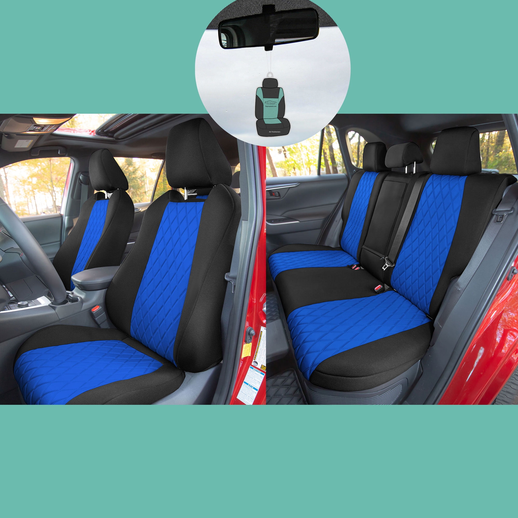 Cover Neoprene Set Custom Air Group Seat Fit for Toyota with FH Freshener Blue Hybrid, Seat Cover Car Rav 2021-2024 Full