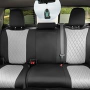 FH Group Custom Fit Neoprene Waterproof Truck Car Seat Cover for 2019-2023 GMC Sierra 1500 2500HD 3500HD Base SLE, Gray Rear Set Seat Covers with Air Freshener