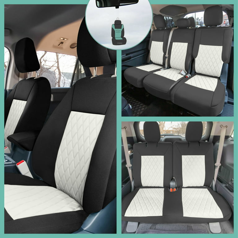 FH Group Custom Neoprene Car Seat Cover for 2020-2024 ford Explorer, Beige  Full Set Seat Covers with Air Freshener 