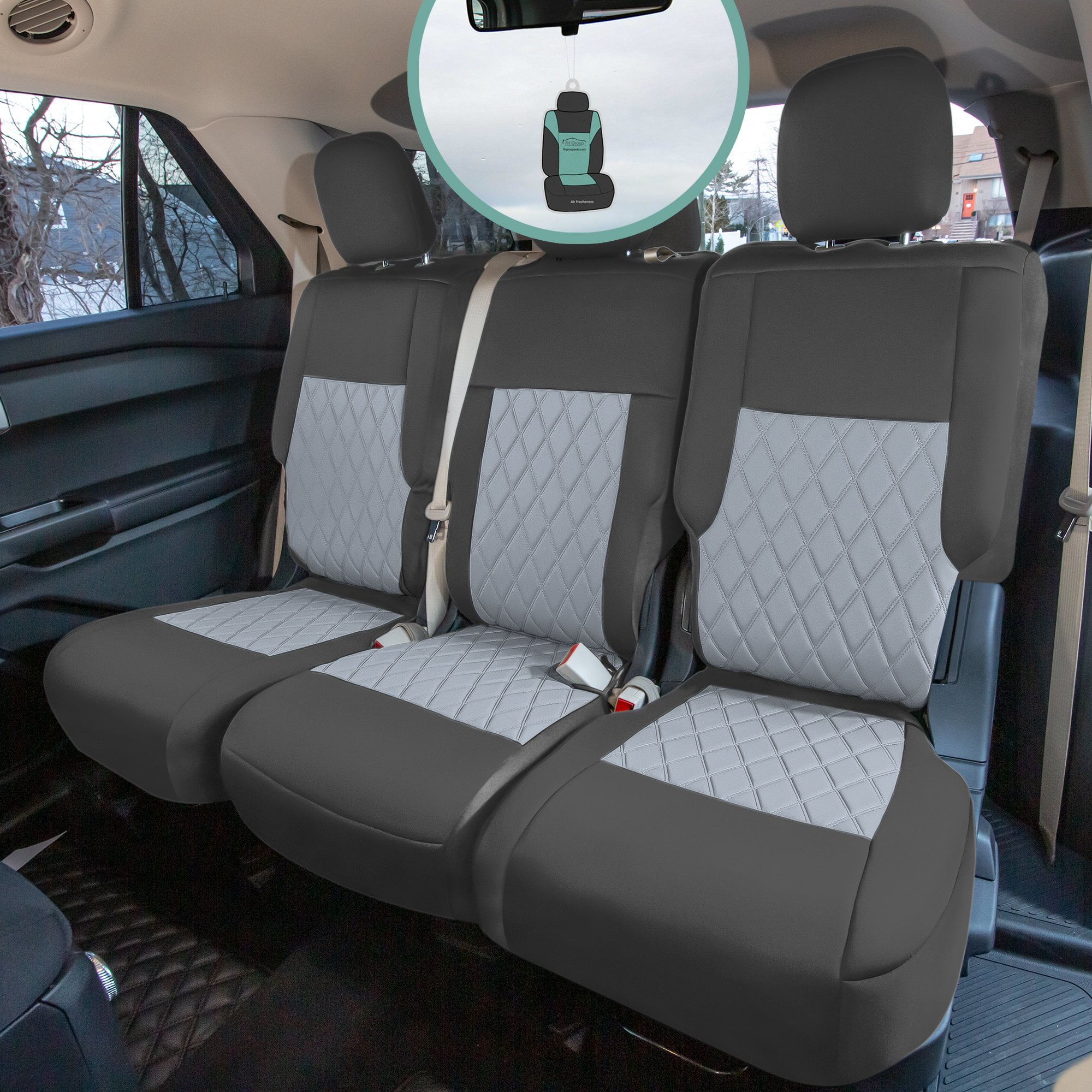 FH Group Custom Neoprene Car Seat Cover for 2020 2024 ford Explorer Gray 2nd Row Set Seat Covers with Air Freshener Walmart