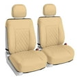 thumbnail image 1 of FH Group Deluxe Diamond Pattern Faux Leather Seat Cushions for Car Truck SUV Van - Beige Front Seats, 1 of 6