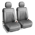 thumbnail image 1 of FH Group Deluxe Diamond Pattern Faux Leather Seat Cushions for Car Truck SUV Van - Gray Front Seats, 1 of 5