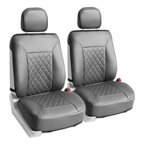 FH Group Deluxe Diamond Pattern Faux Leather Seat Cushions for Car Truck SUV Van - Gray Front Seats
