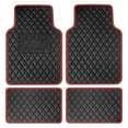 thumbnail image 1 of FH Group Deluxe Universal Fit Non-Slip Faux Leather Car Floor Mats Burgundy - 4pc, 1 of 9