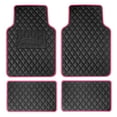 thumbnail image 1 of FH Group Deluxe Universal Fit Non-Slip Faux Leather Car Floor Mats Pink - 4pc, 1 of 9