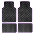 thumbnail image 1 of FH Group Deluxe Universal Fit Non-Slip Faux Leather Car Floor Mats Purple - 4pc, 1 of 9