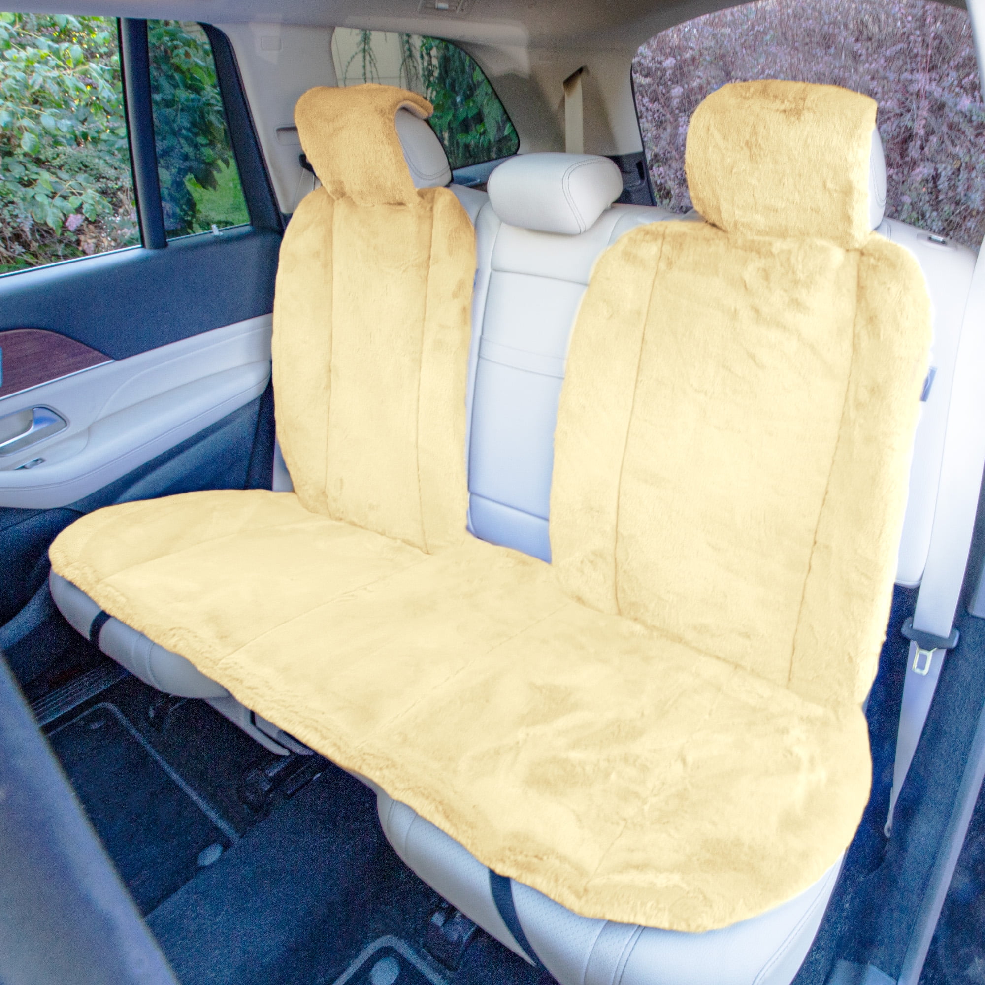YUCVIAS Luxury Thickened Plush Car Seat Cushion Set, Winter Universal  Ultra-Soft Rabbit Fur Fuzzy Automotive Interior Seat Cover Mat (White,A)