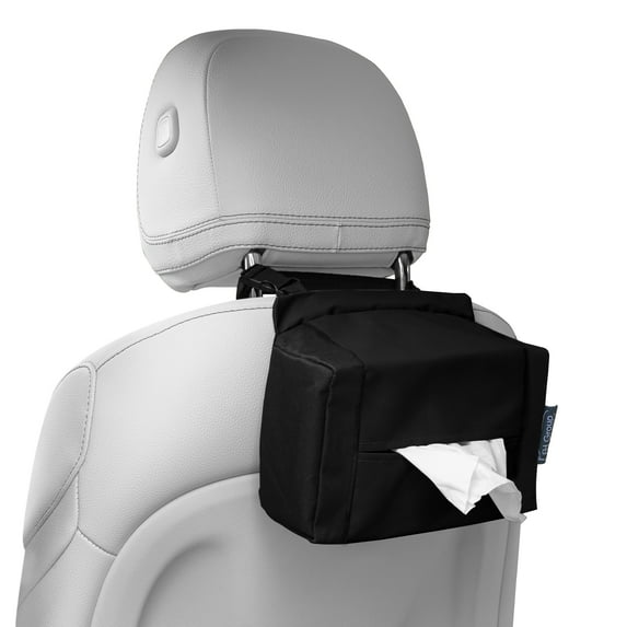 FH Group E-Z Travel™ Tissue Dispenser for Car Truck SUV Van, Back Seat Tissue Holder, Convenient and Practical Car Accessory, Easy to Install and Refill Black FH1133BLACK