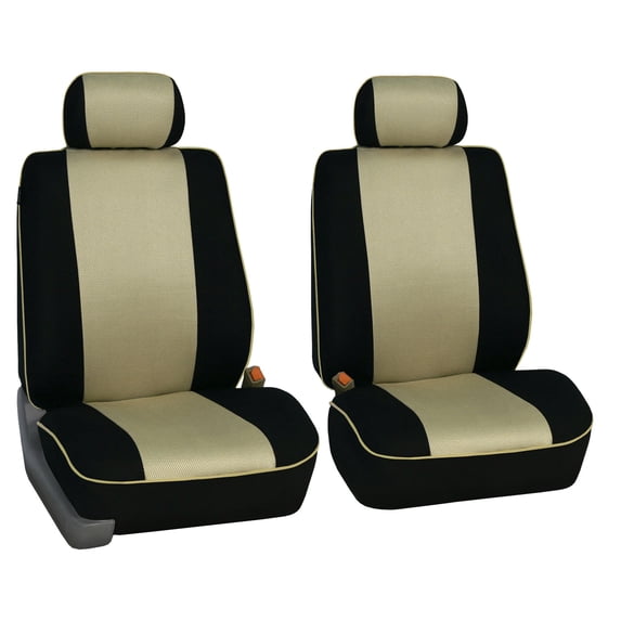 FH Group Edgy Piping Padded Car Seat Covers Fit For Car Truck SUV Van - Front Row