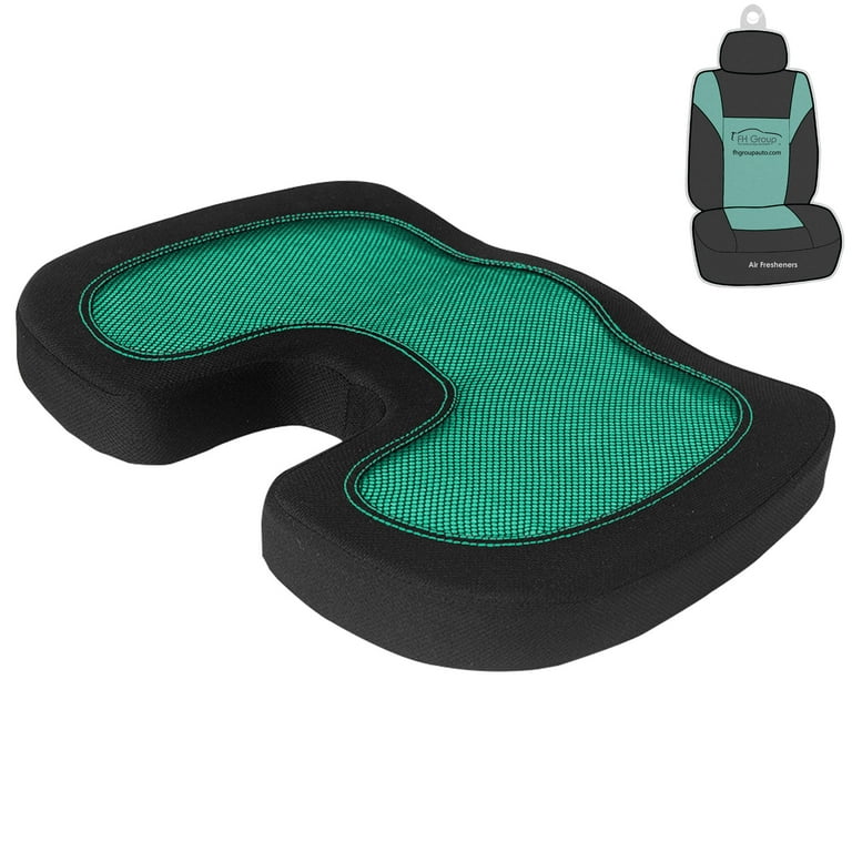 FH Group Ergonomic Cooling Gel Car Seat Cushion, Universal Green Seat  Cushions with Air Freshener