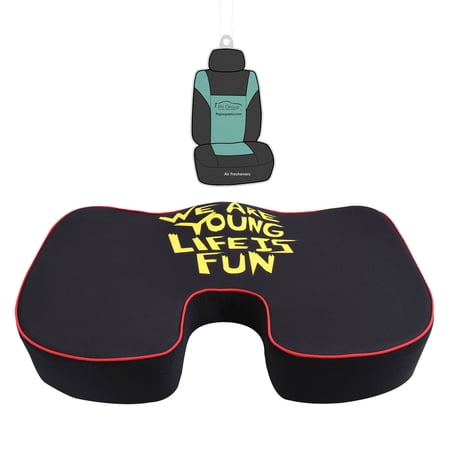 FH Group Fast Line Memory Foam Seat Cushion with Bonus Air Freshener