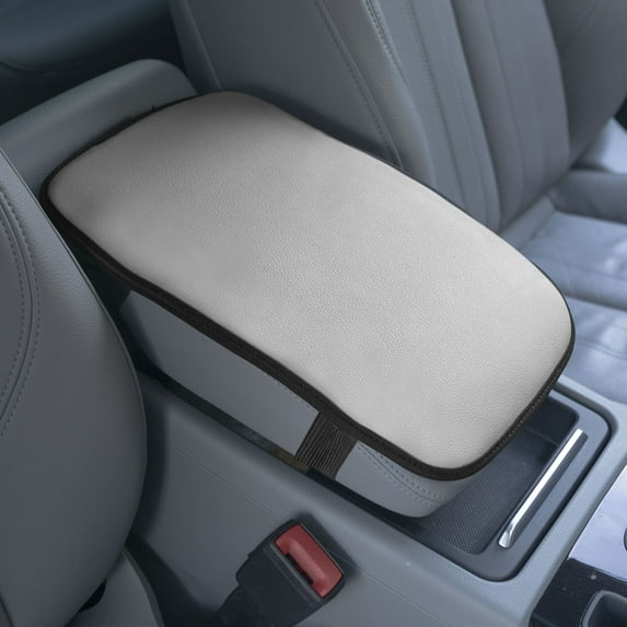 FH Group Faux Leather Center Console Armrest Cushion, Luxury Seat Box Cover Protector for Most Cars, Trucks, and SUVs - Gray