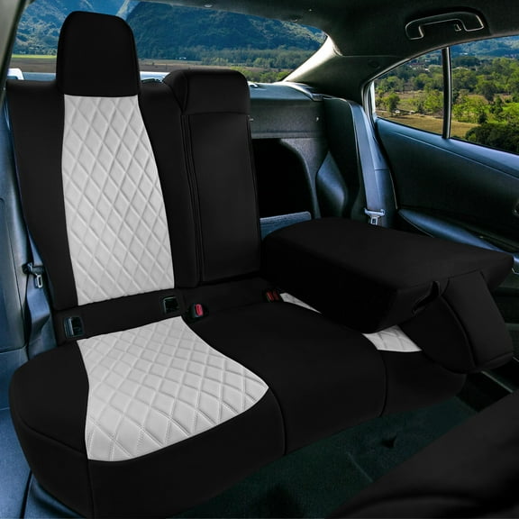 FH Group Faux Leather Padded Seat Cushion Pad With Front Storage Pouch Gray - 2Pc