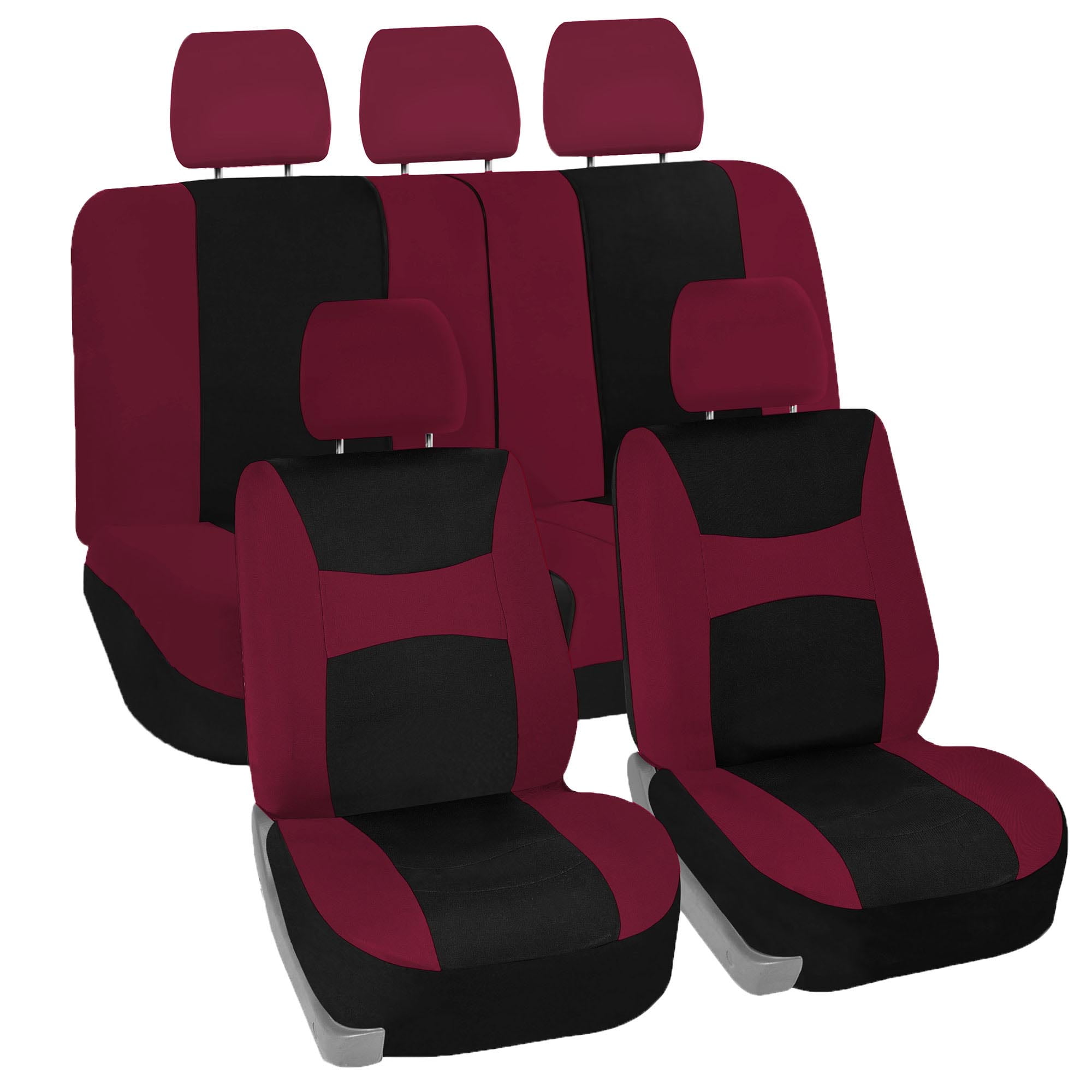 FH Group Flat Cloth Car Seat Cover Set For Car Truck SUV Van Full Set