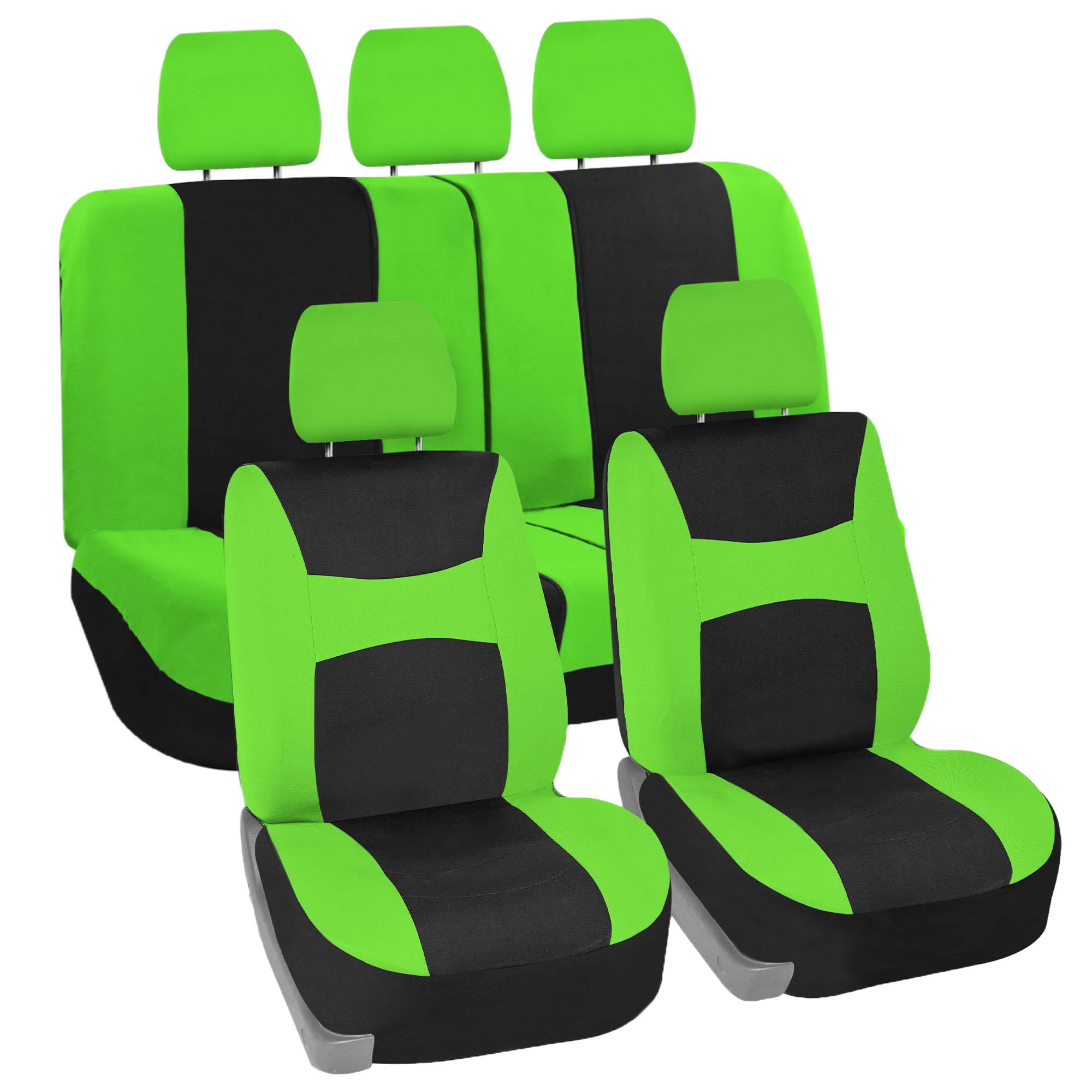 FH Group Flat Cloth Car Seat Cover Set For Car Truck SUV Van Full Set