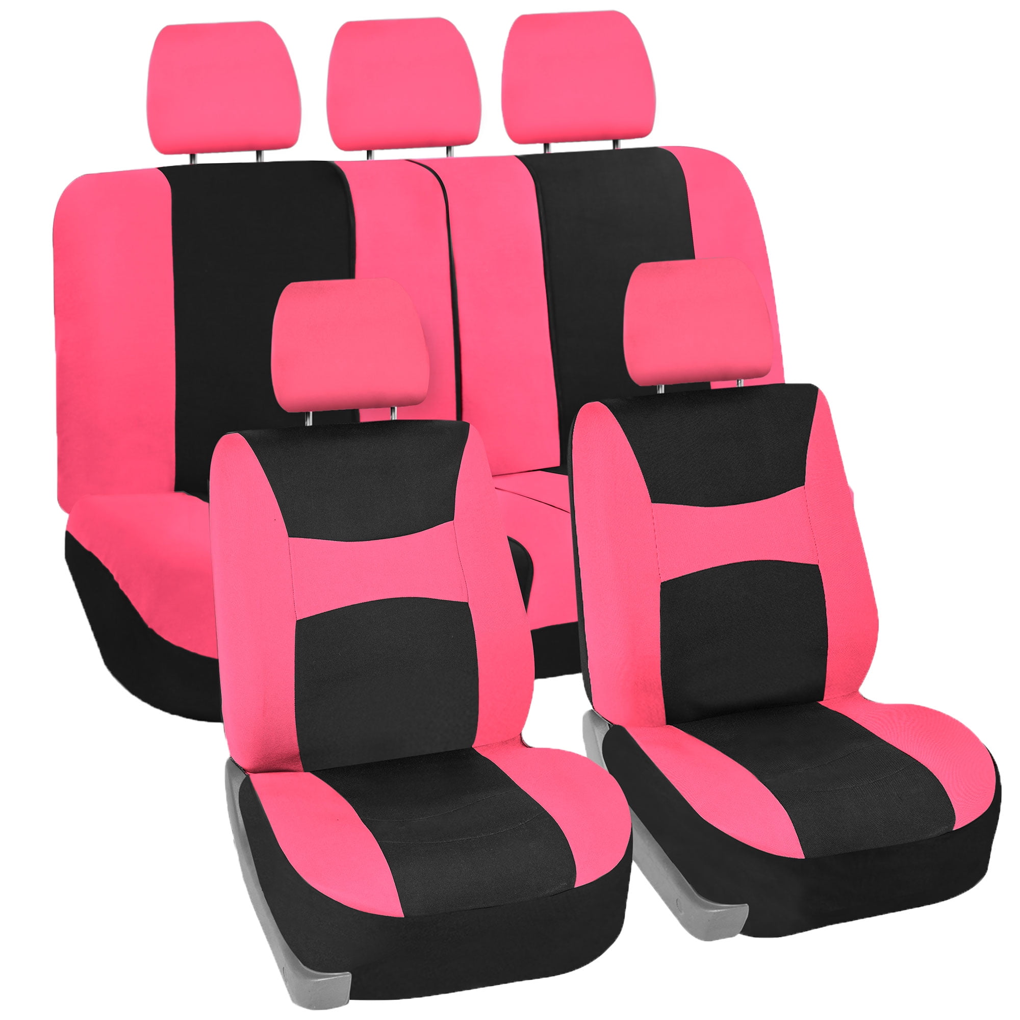 FH Group Flat Cloth Car Seat Cover Set For Car Truck SUV Van Full Set