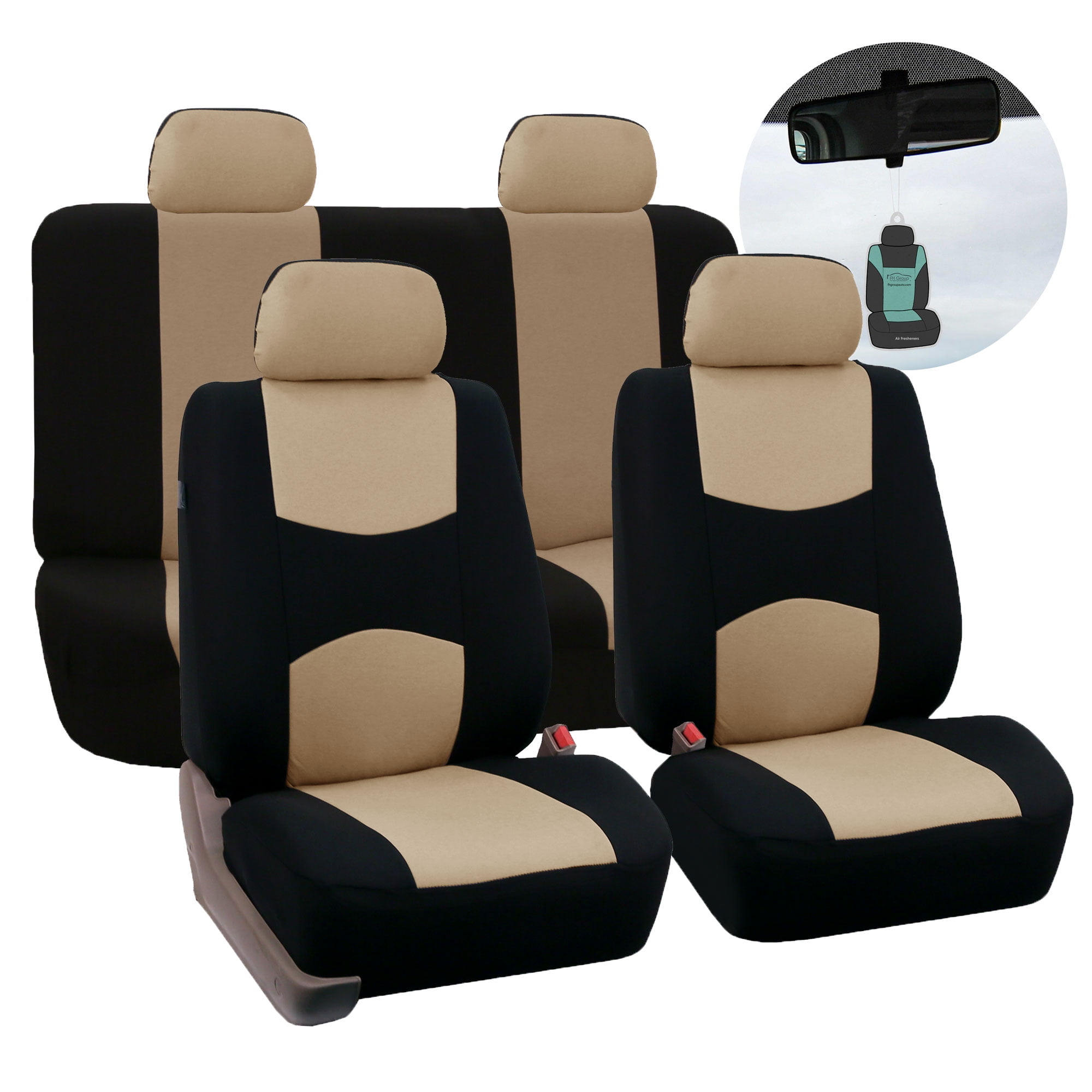  Flying Banner Car Seat Covers Full Set Protectors Fabric Sporty  Color Black Gray Red Purple Orange Rear Bench Split SUV Truck (Orange) :  Automotive