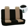 thumbnail image 1 of FH Group Flat Cloth Car Seat Cover, Universal Beige Rear Set Seat Covers with Air Freshener, 1 of 6