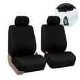 thumbnail image 1 of FH Group Flat Cloth Car Seat Cover, Universal Black Front Set Seat Covers with Air Freshener, 1 of 8