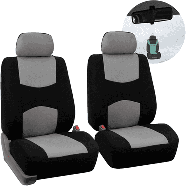 Black & Beige Cloth Seat Covers - Full Set For Split Bench Seats, Machine Washable