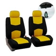 thumbnail image 1 of FH Group Flat Cloth Car Seat Cover, Universal Yellow Front Set Seat Covers with Air Freshener, 1 of 4
